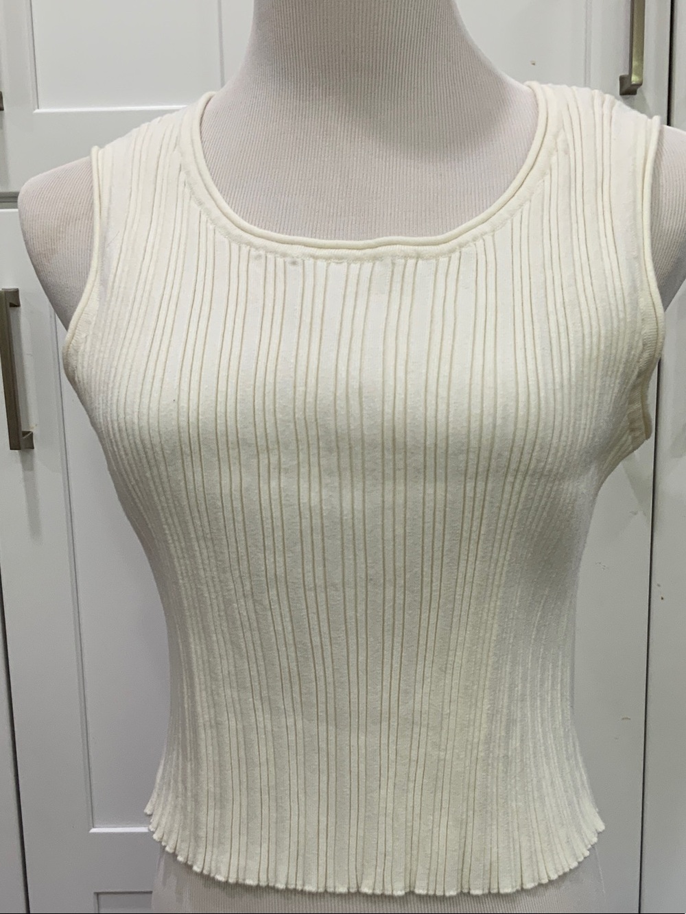 ASOS Cream Ribbed Tank Top
